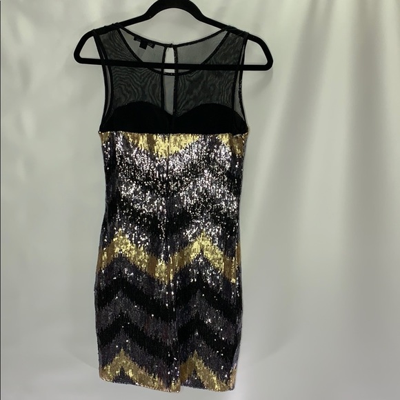 “As U Wish” Sequin Dress Black/Silver/Gold. - Picture 5 of 7